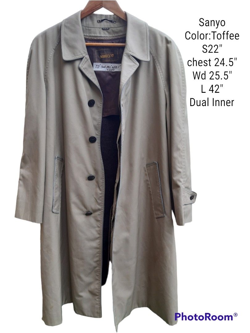 Sanyo House of Fashion Sanyo Winter Trench coat with Detachable Inner Wool Vest khaki to gray