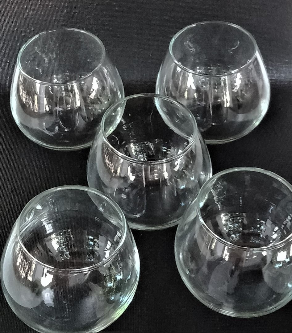 Set of 5 Roly Poly Crystal Glass / Whiskey Glasses, Furniture & Home Living, Kitchenware ...