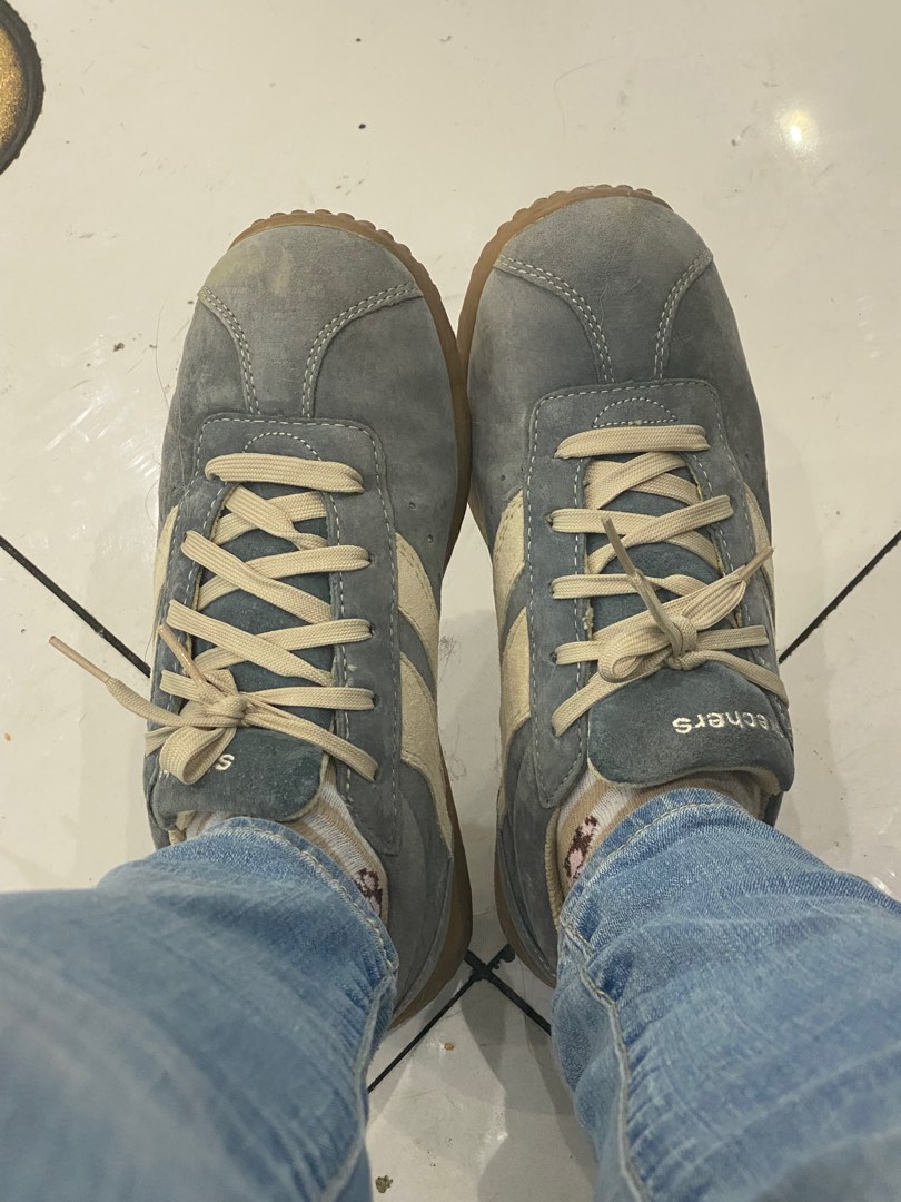 Skechers Retro Blue Suede Women size 8 Women s Fashion Footwear Sneakers on Carousell