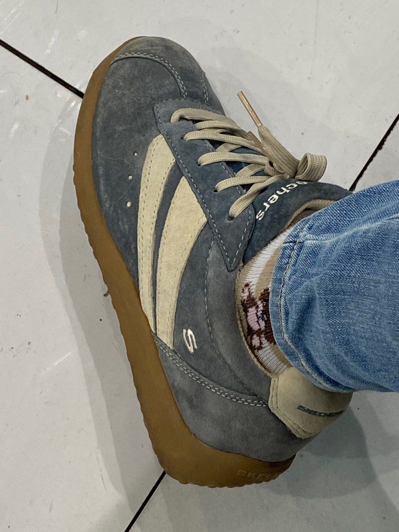 Blue suede skechers new arrivals