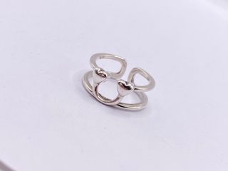 Sterling silver lucky heart horse shoe Ring 925