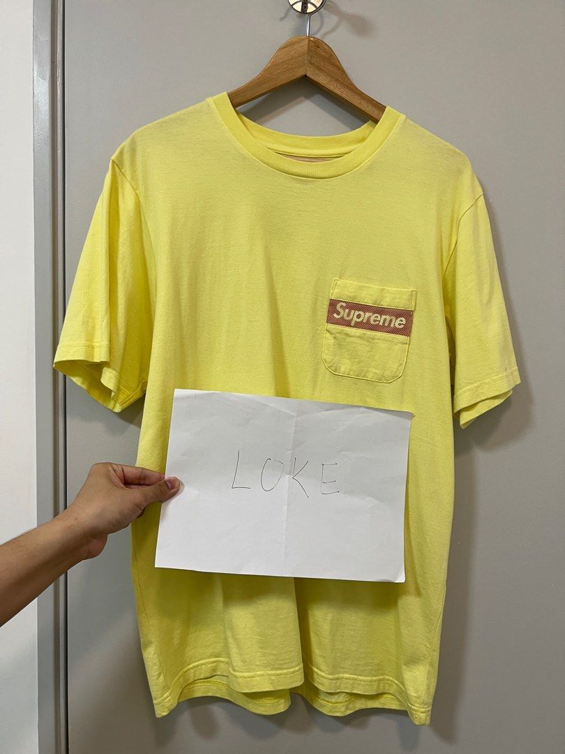 【正規店国産】Supreme Mesh Stripe Pocket Tee 白 M Tシャツ/カットソー(半袖/袖なし)