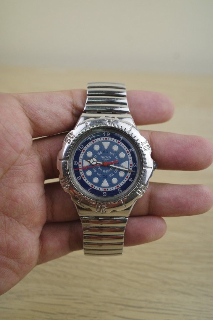 Swatch irony scuba 200 stainless best sale steel