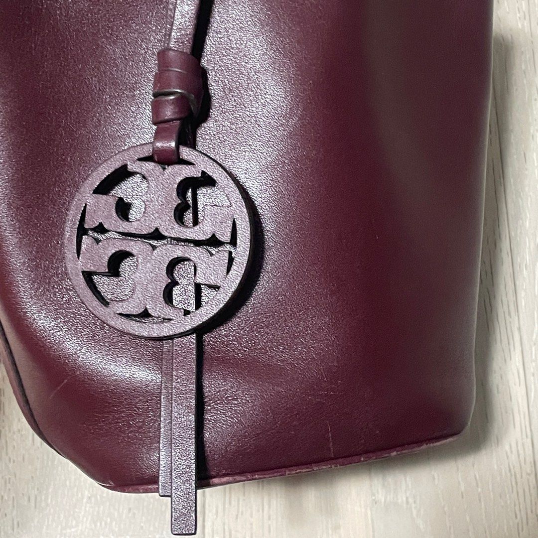 Tory Burch Miller Mini Bucket Bag Burgundy Crossbody 55222 Carousell