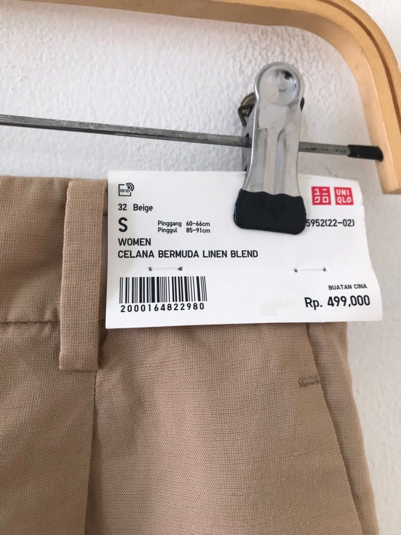 Uniqlo linen Blend Pants Brown, Fesyen Wanita, Pakaian Wanita ...