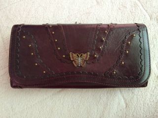 Used Anna Sui long wallet butterfly and floral design