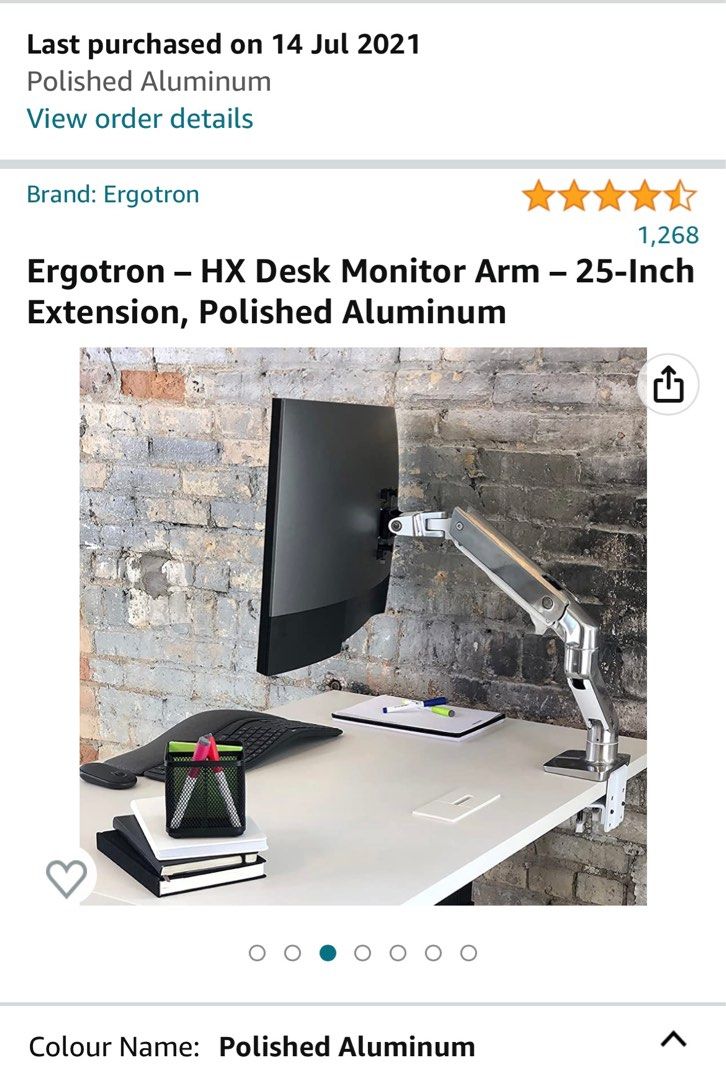 Used quality Ergotron Monitor Arm, Computers & Tech, Parts