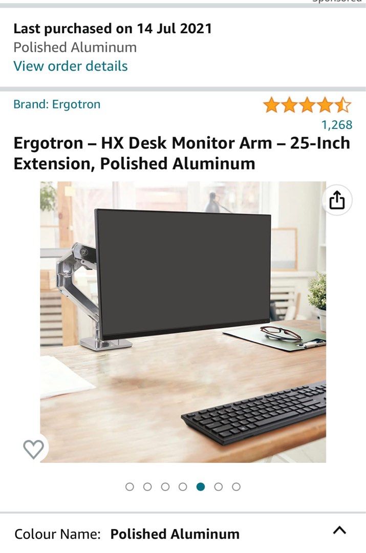 Used quality Ergotron Monitor Arm, Computers & Tech, Parts