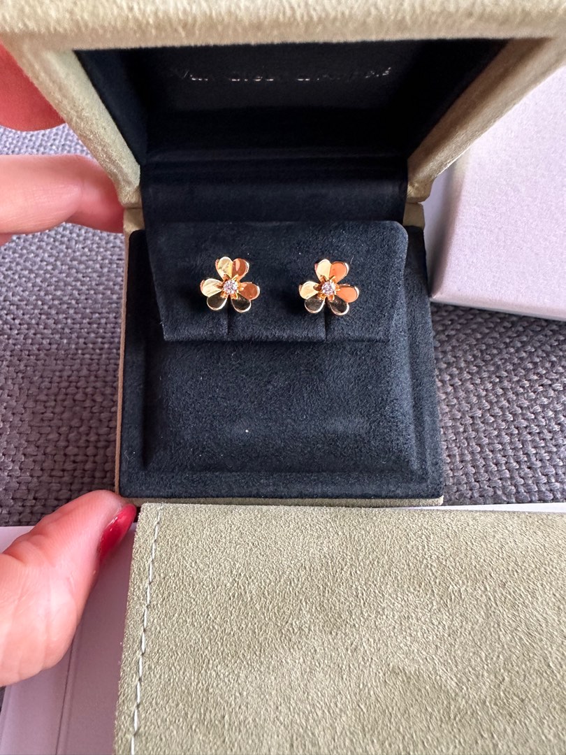 Van cleef mini frivole earrings clearance