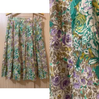 Vintage Floral Flare Skirt