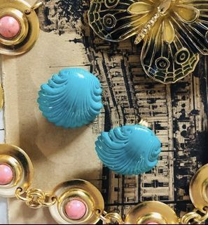 Vintage Turquoise Shell Earrings