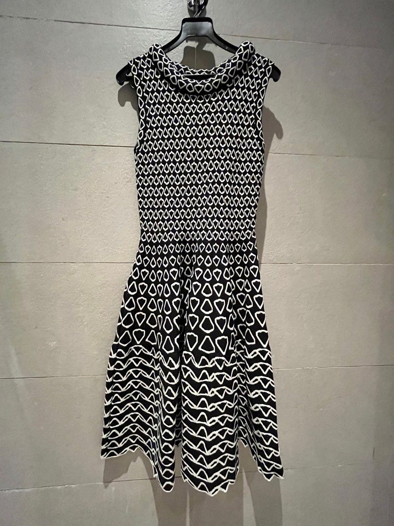monochrome cocktail dress