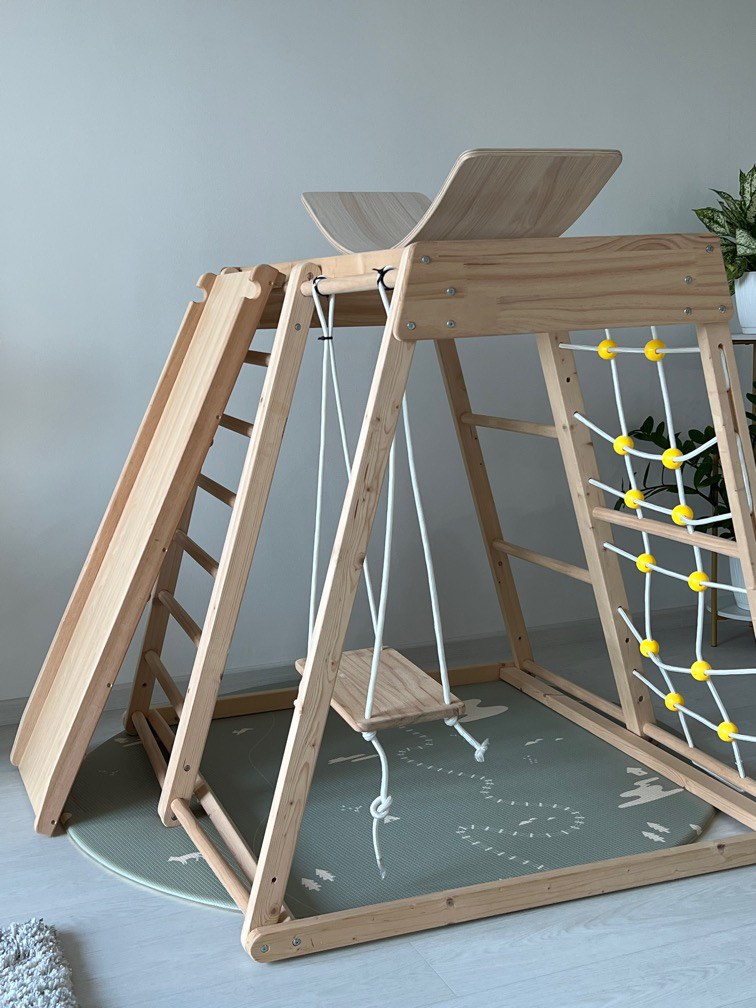 Wooden Montessori indoor climbing play gym (RENT), Hobbies & Toys, Toys