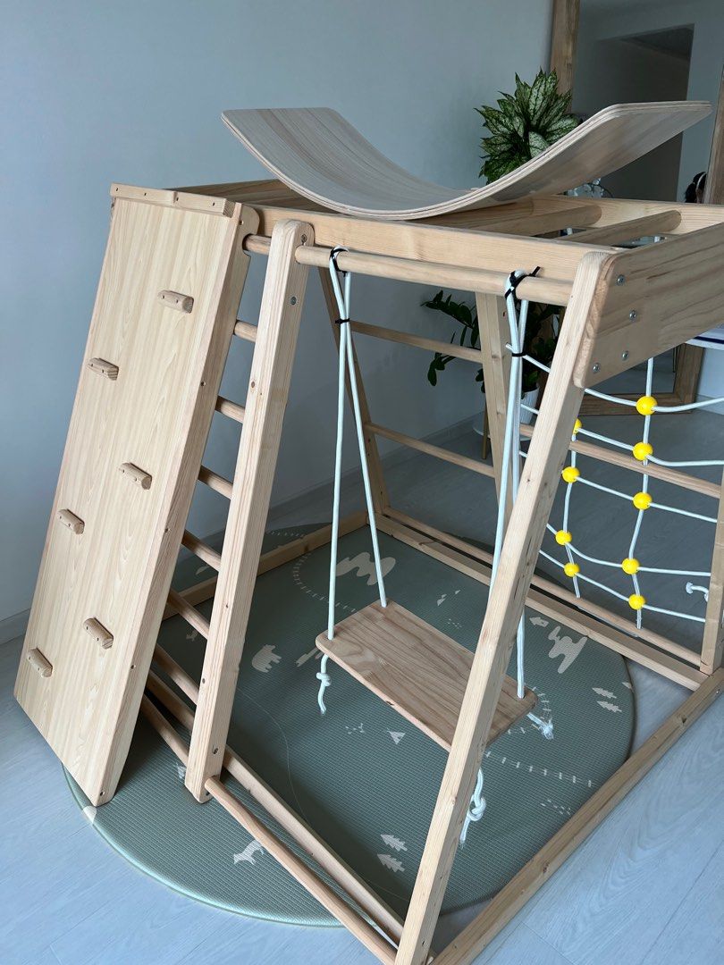 Wooden Montessori indoor climbing play gym (RENT), Hobbies & Toys, Toys