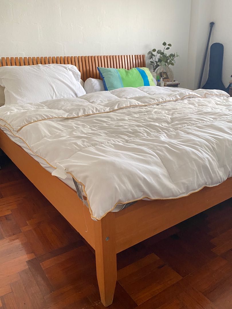 Wooden King Size Bed Frame, Furniture & Home Living, Furniture, Bed