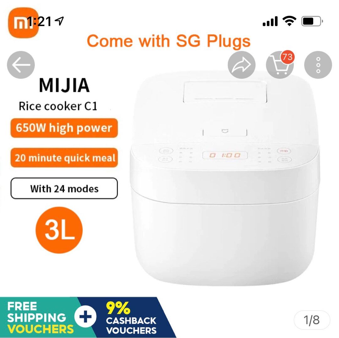 Xiaomi rice cooker 3L, TV & Home Appliances, Kitchen Appliances