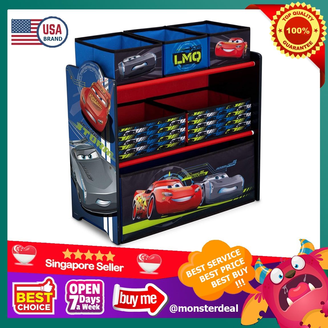 Cars multi bin toy organizer hotsell