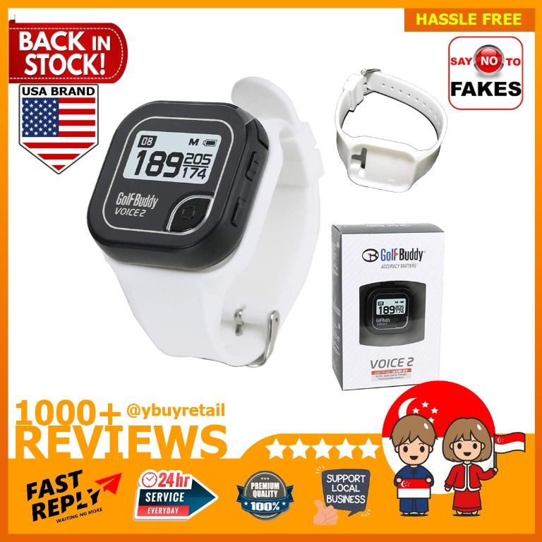 YBR Golf Buddy Voice 2 Golf Rangefinder Talking Golf GPS Devices for Hat Golf Distance Range Finder for Golfers 14 Hours Battery Life Water