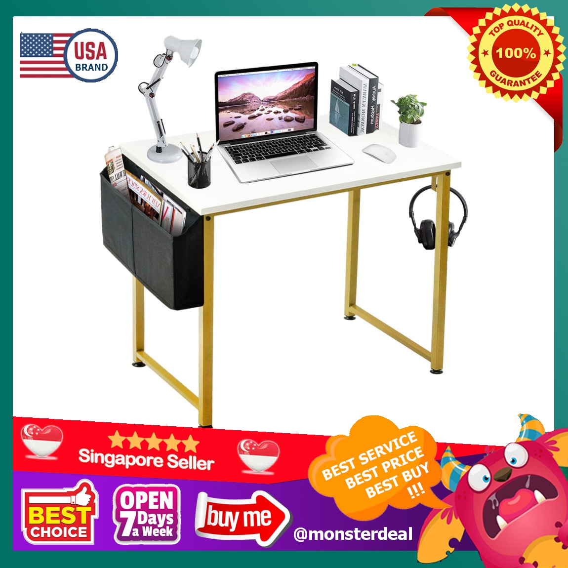 [YBR] LUFEIYA Small Computer Desk White Writing Table for Home Office