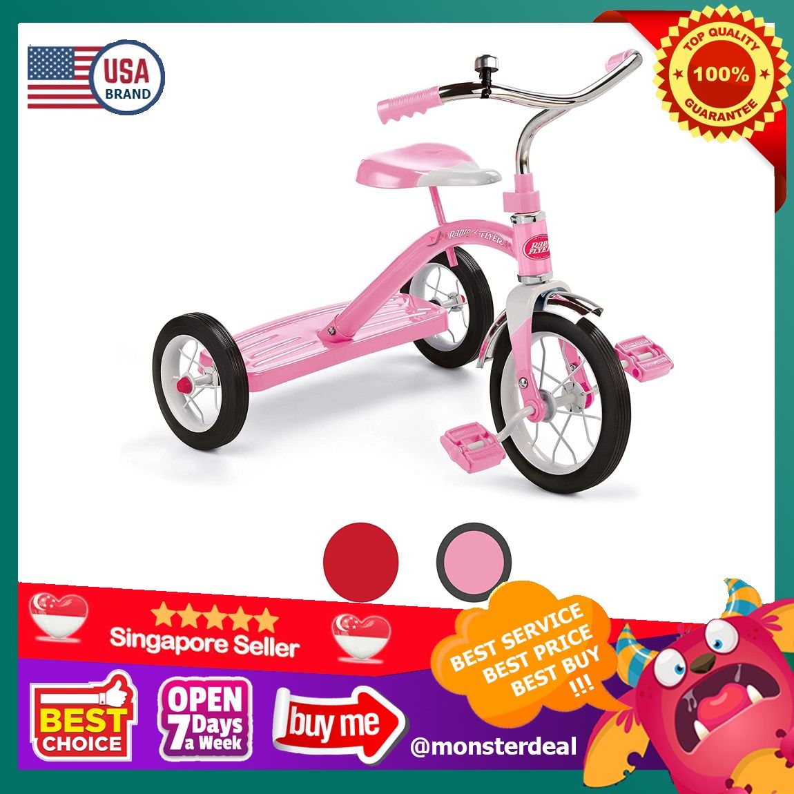 YBR Radio Flyer Classic Tricycle Pink 10