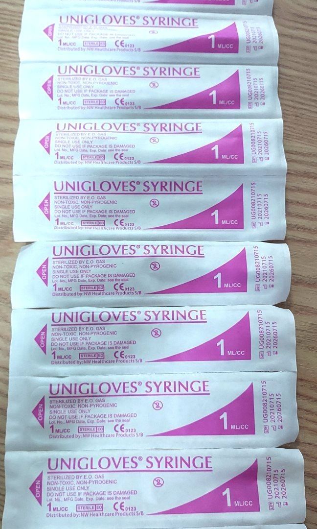 (10 pcs) 1ml Colostrum syringes sterile luer strip, Babies & Kids