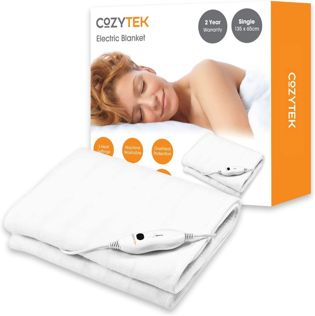 3204) COZYTEK SINGLE ELECTRIC BLANKET SINGLE CONTROL UNDERBLANKET 3 HEAT  SETTINGS, Health u0026 Nutrition, Massage Devices on Carousell