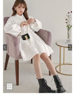 全新 現貨*日系GRL全白襯衫短洋裝