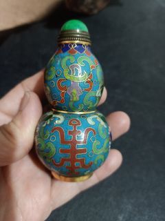 收藏掐絲景泰藍鼻煙壺~落款乾隆年製