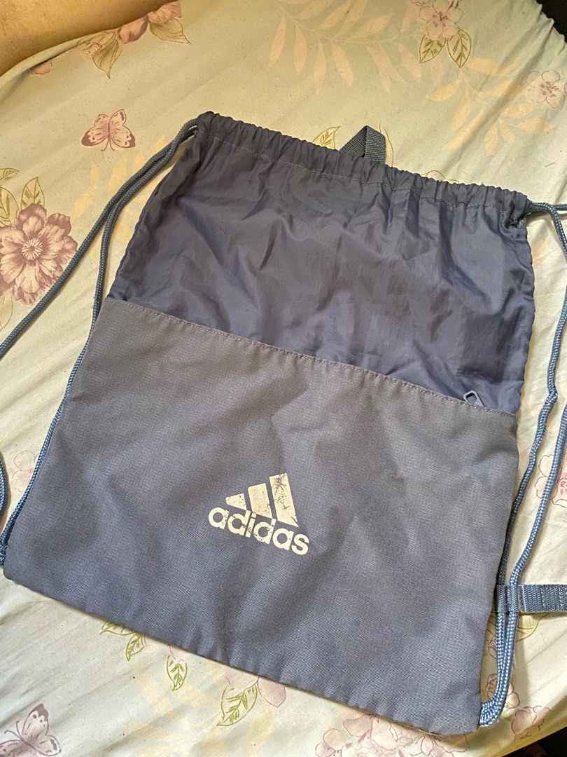 Adidas Blue Drawstring Bag on Carousell