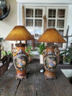 Antique European Style Hand Painted Porcelain Lamp