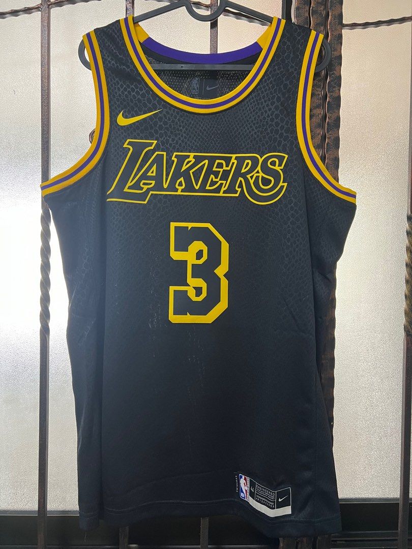 Los Angeles Lakers 3 Anthony Davis Black Basketball Shirt Swingman