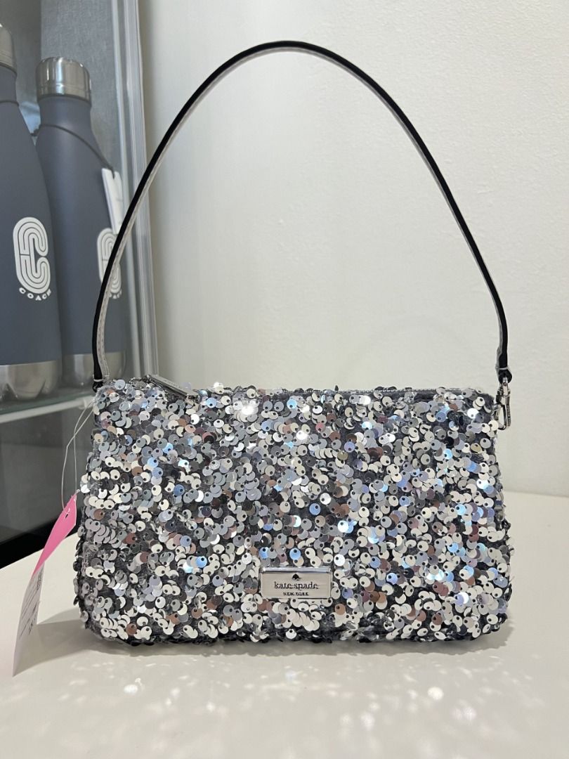 Kate spade cheap silver clutch