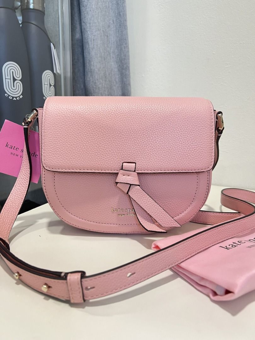 AUTHENTIC Kate Spade Knott Medium Saddle Crossbody in Coral Gable