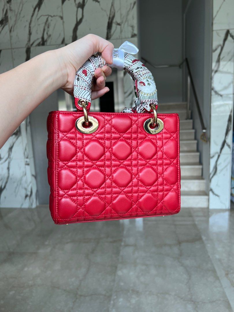Authentic small lady Dior red Luxury Bags Wallets on Carousell