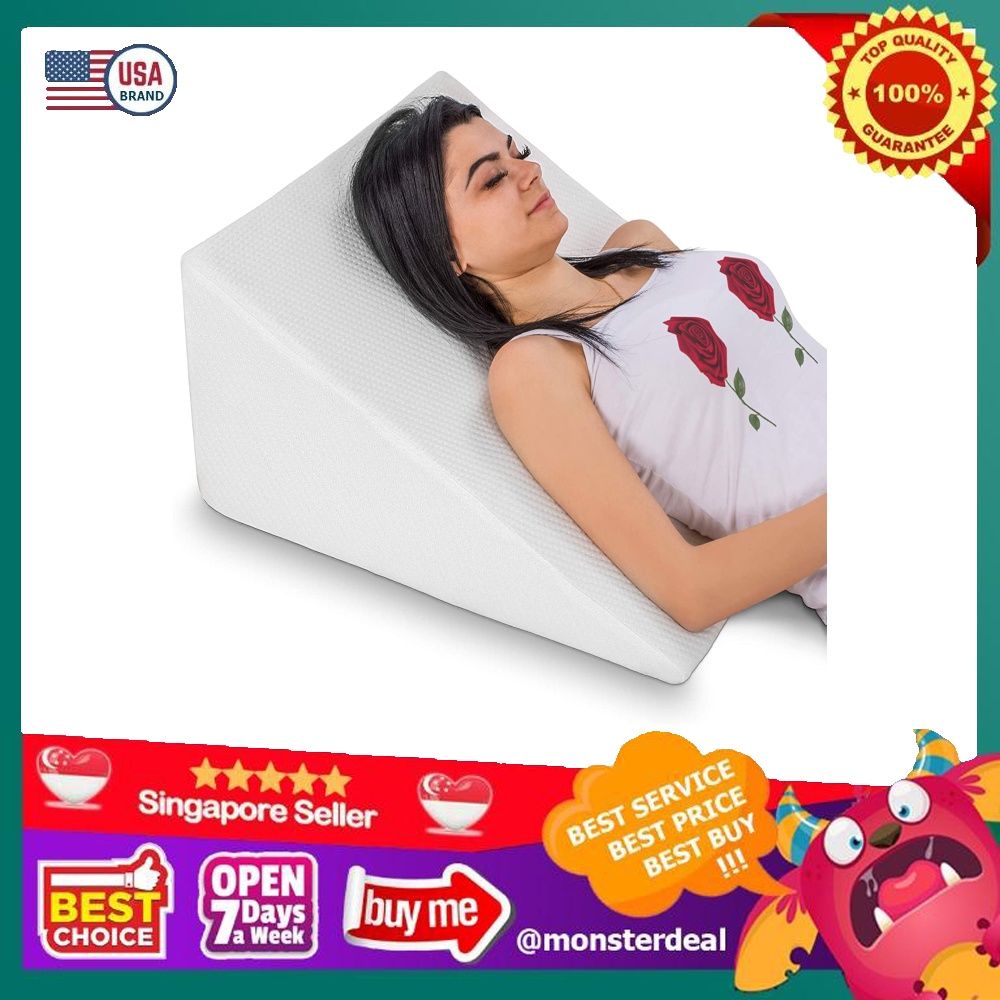 Bed Wedge Pillow with Memory Foam Top Reduce Neck and Back Pain