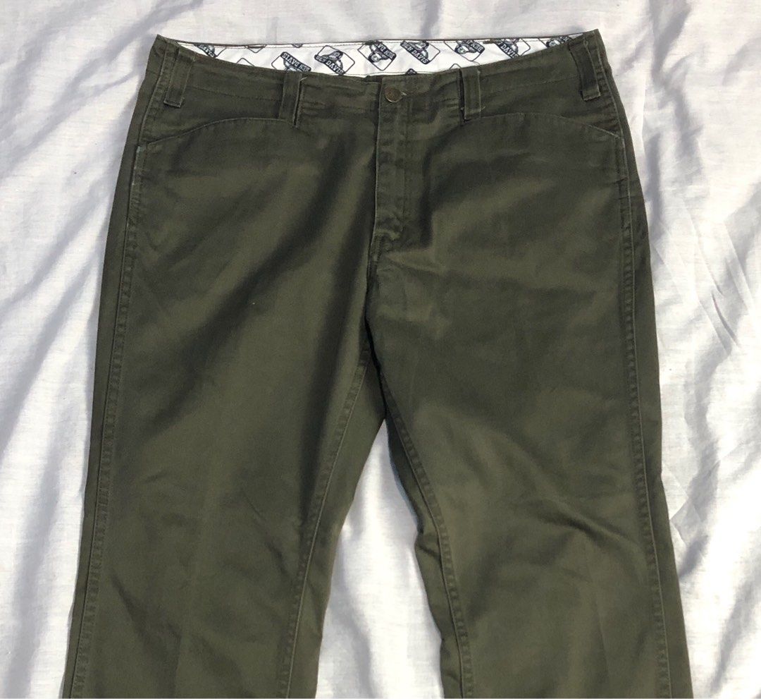 Ben Davis Work Pants Olive Green not Dickies double knee, Fesyen Pria