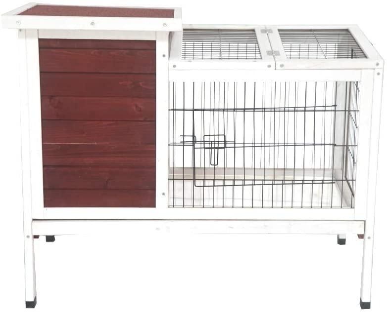 BML Aleko Fir Wood Chicken Coop Rabbit Hutch with Nesting Box and