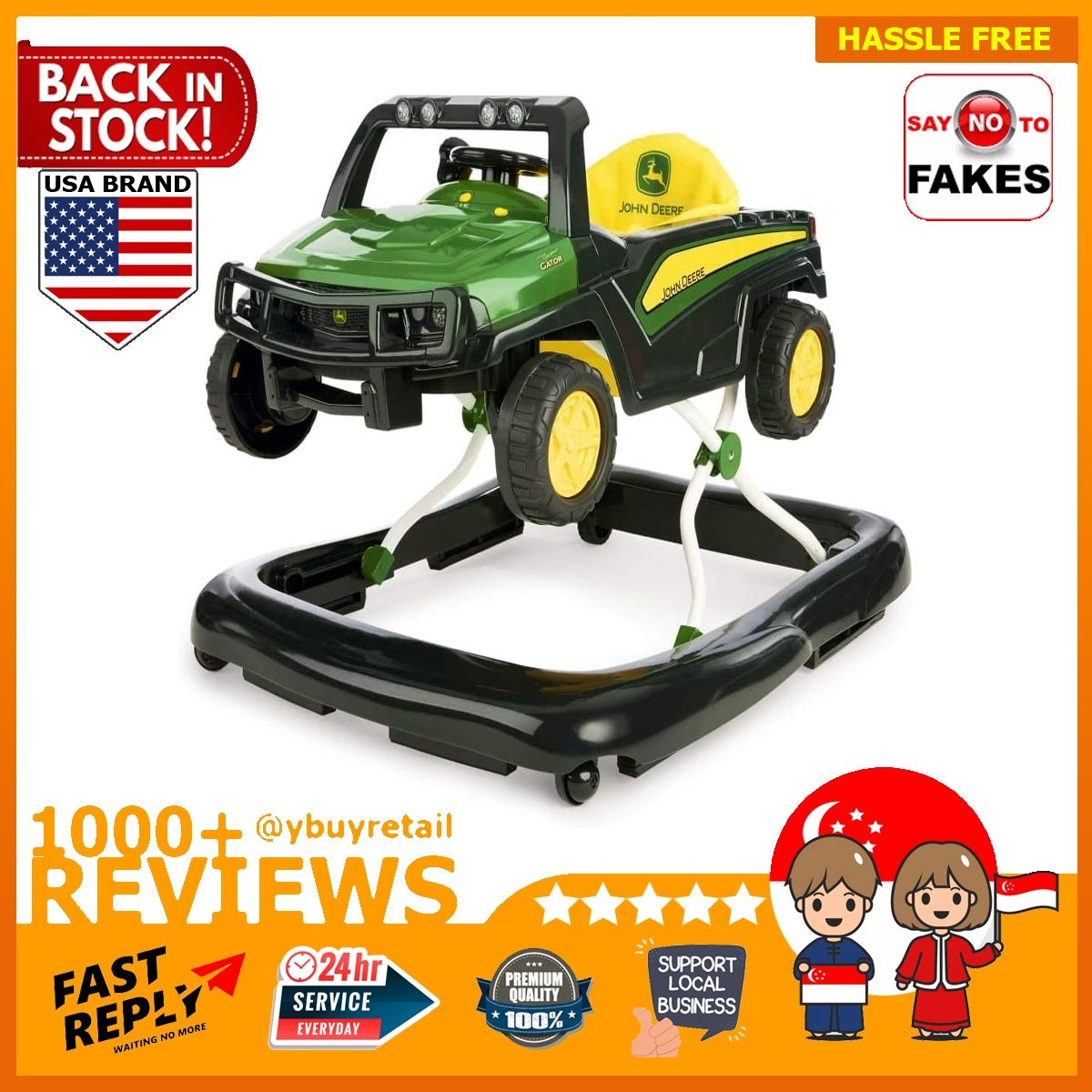 BML Bright Starts John Deere Gator 3 Ways Jeep SUV Car Play Baby