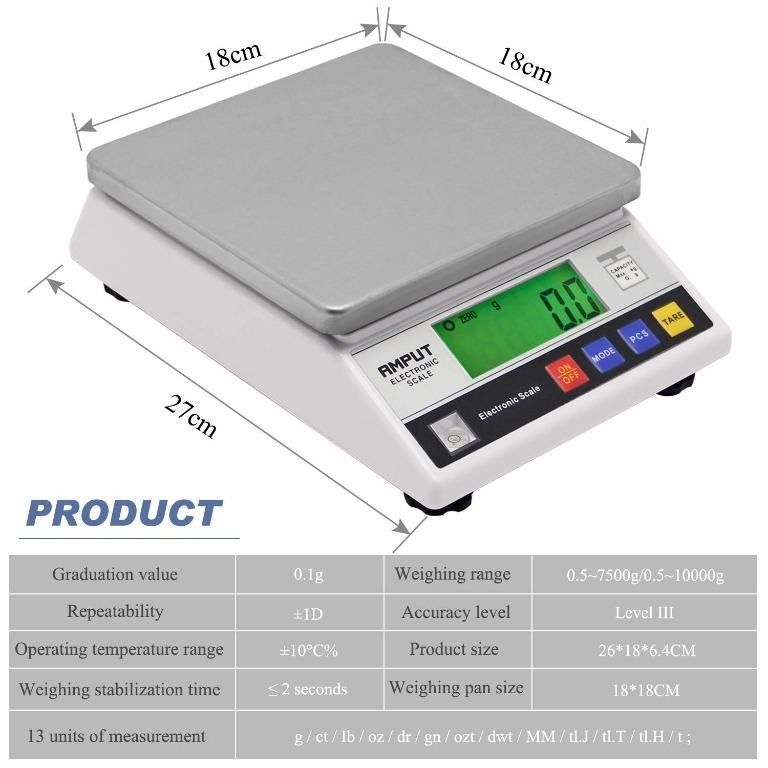 CGOLDENWALL High Precision Scale 10kg 0.1g Digital Accurate Electronic Balance