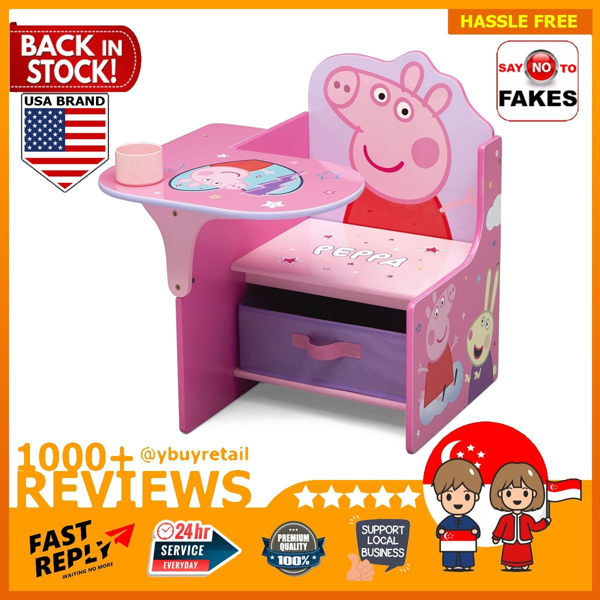 BML Delta Children Chair Desk with Storage Bin Ideal for Arts Crafts Snack Time Homeschooling Homework More Peppa Pig PJ Masks