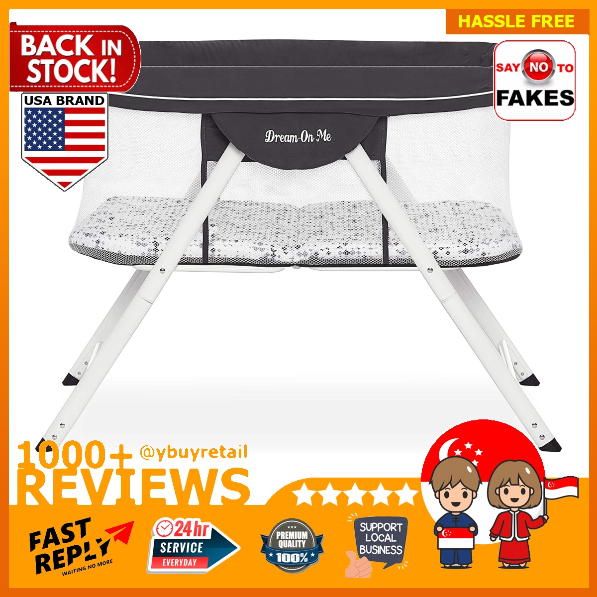 Dream on me poppy portable bassinet sales