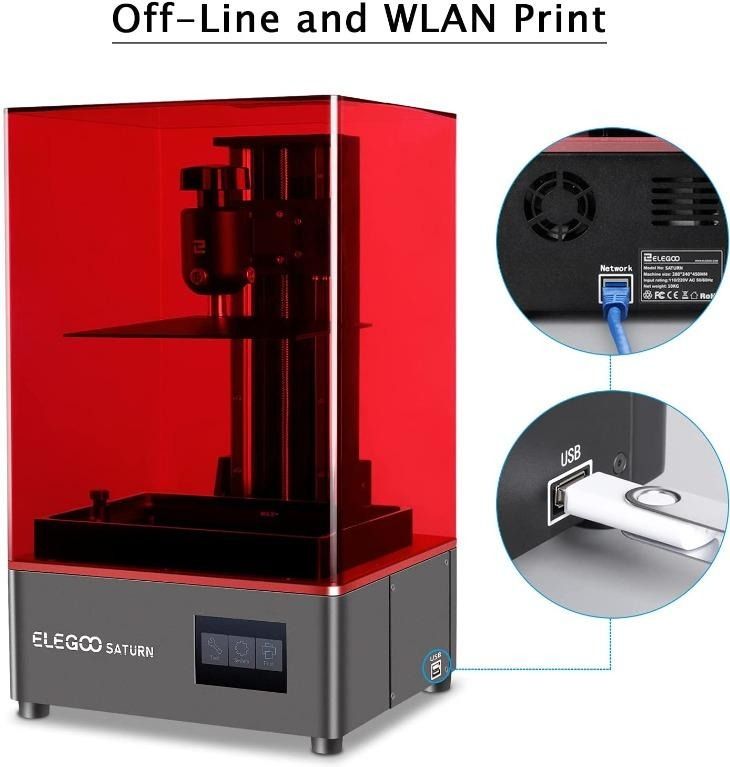 ELEGOO Mars Pro MSLA 3D Printer UV Photocuring LCD 3D Printer with Matrix  UV LED Light Source, Built-in Activated Carbon,Off-Line Print 4.53in(L) x  2.56in(W) x 5.9in(H) Printing Size: : Industrial & Scientific