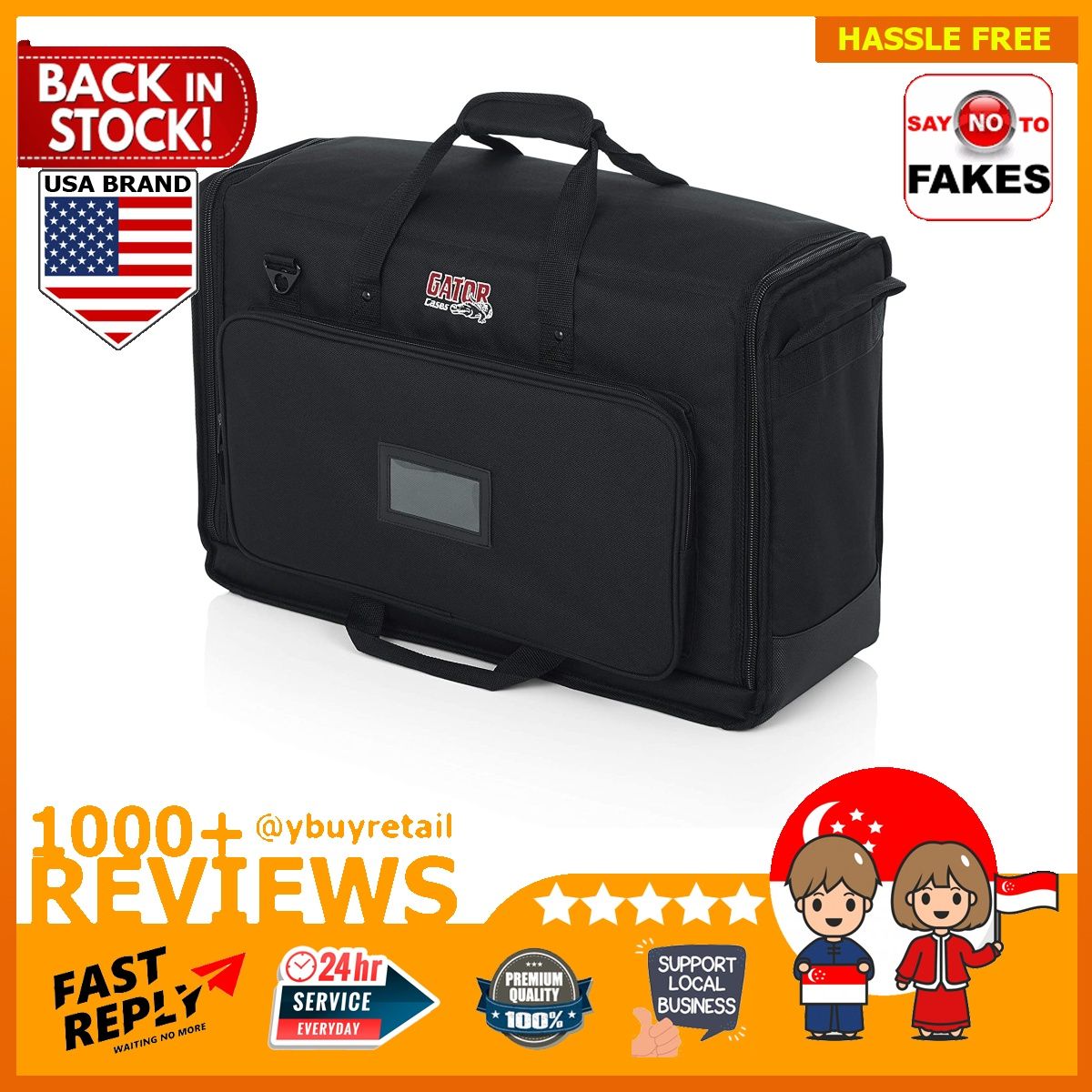Gator cases padded nylon carry tote bag top