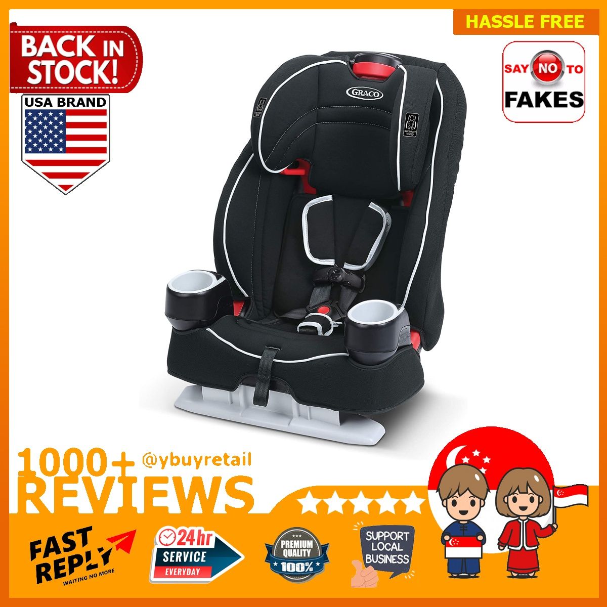 BML Graco Atlas 65 2 in 1 Harness Booster Car Seat Glacier Babies Kids Going Out Car Seats on Carousell