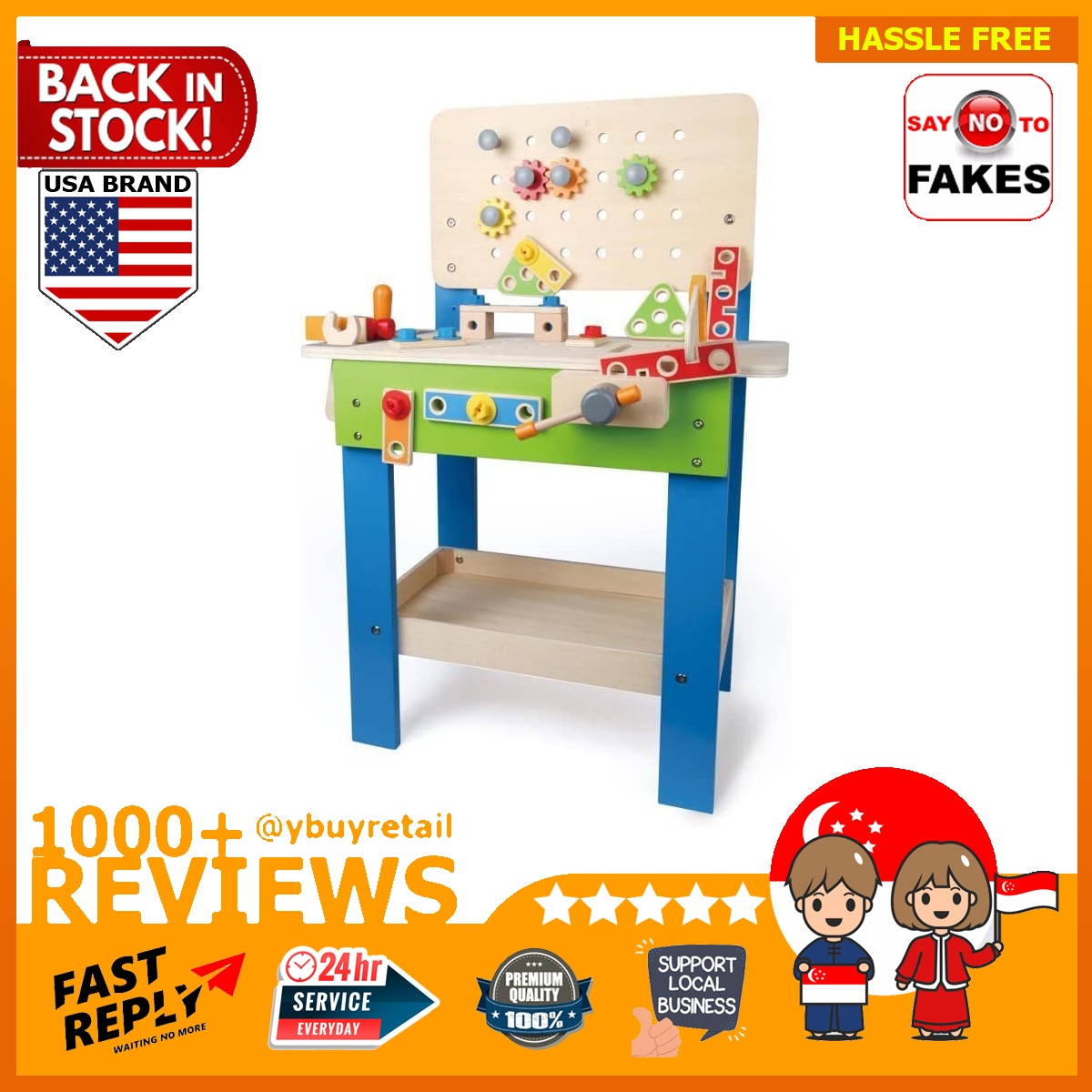 Wooden Toy Kids Workbench + Reviews