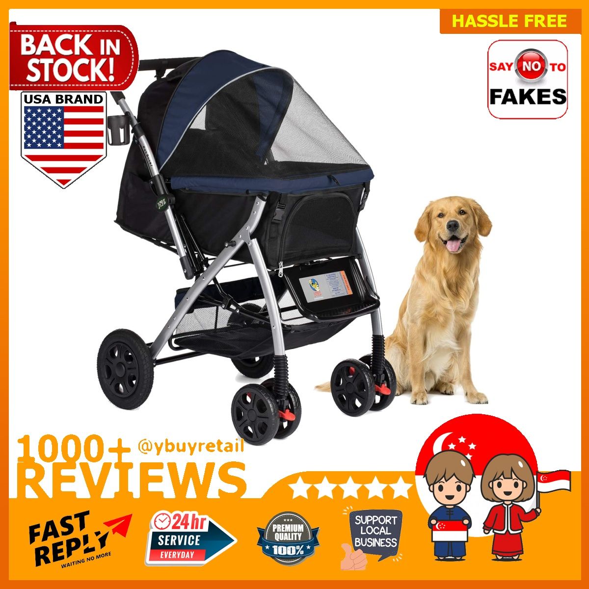 Baby pram store with dog compartment