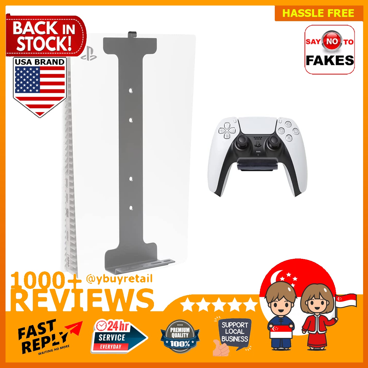 [BML] (Made in the USA) HIDEit PS5 WALL MOUNT Pro Bundle Wall Mounts