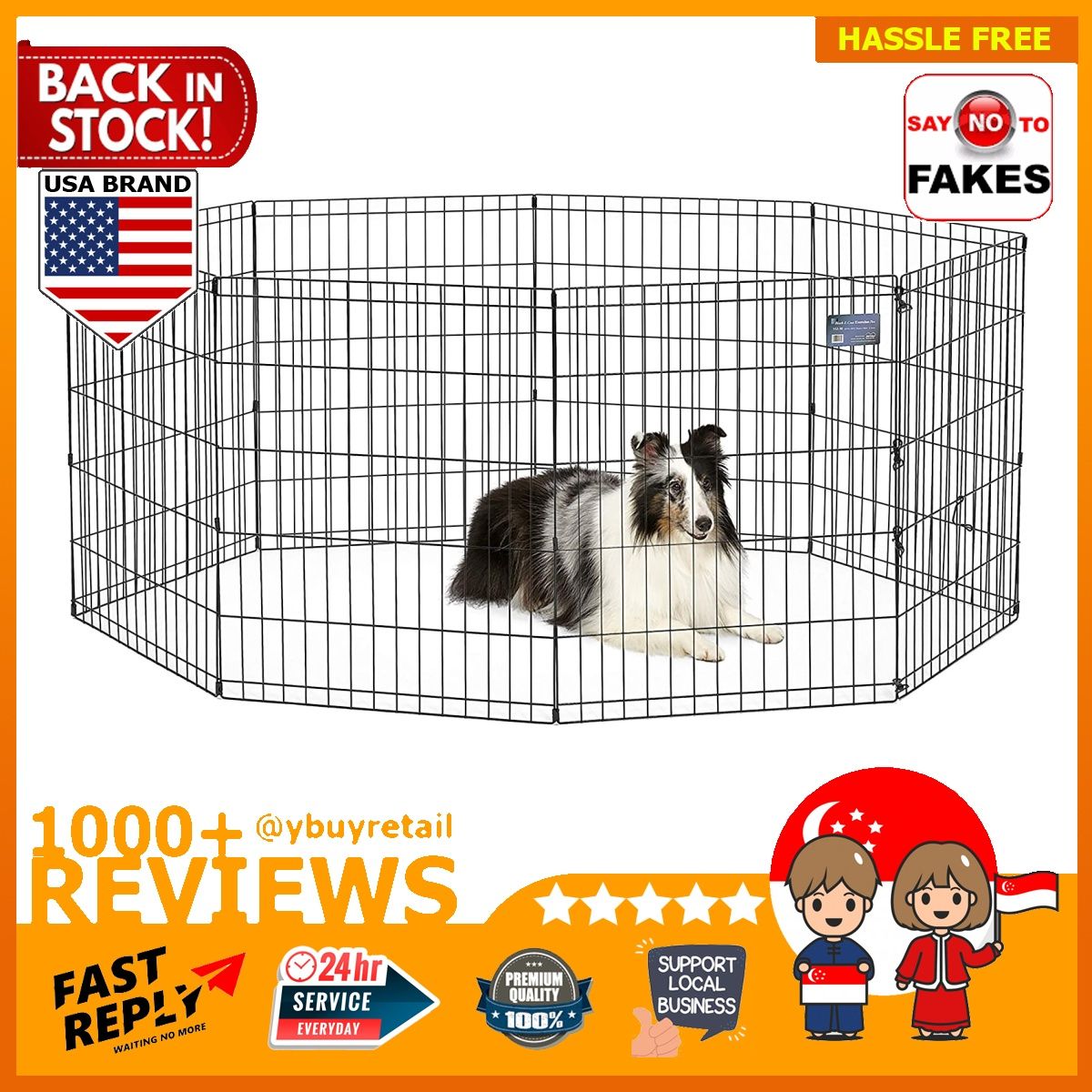 BML MidWest USA Foldable Metal Exercise Pen Pet Playpen cage