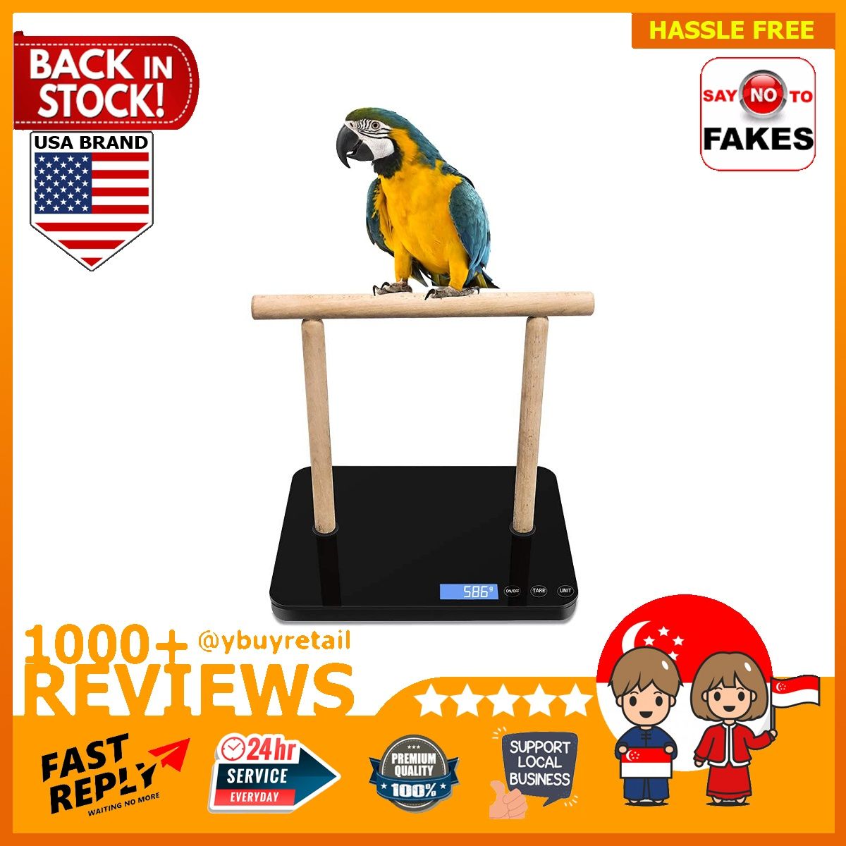 BML Parrot Training Weight Scale with Perch 20Kg x 1g Gram Bird Scale Suitable for Macaw and Cockatoo All Kinds of Birds