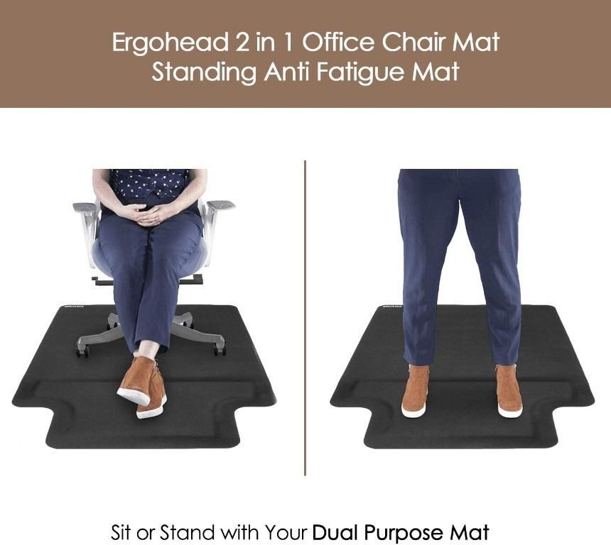 Chair mat deals with standing cushion